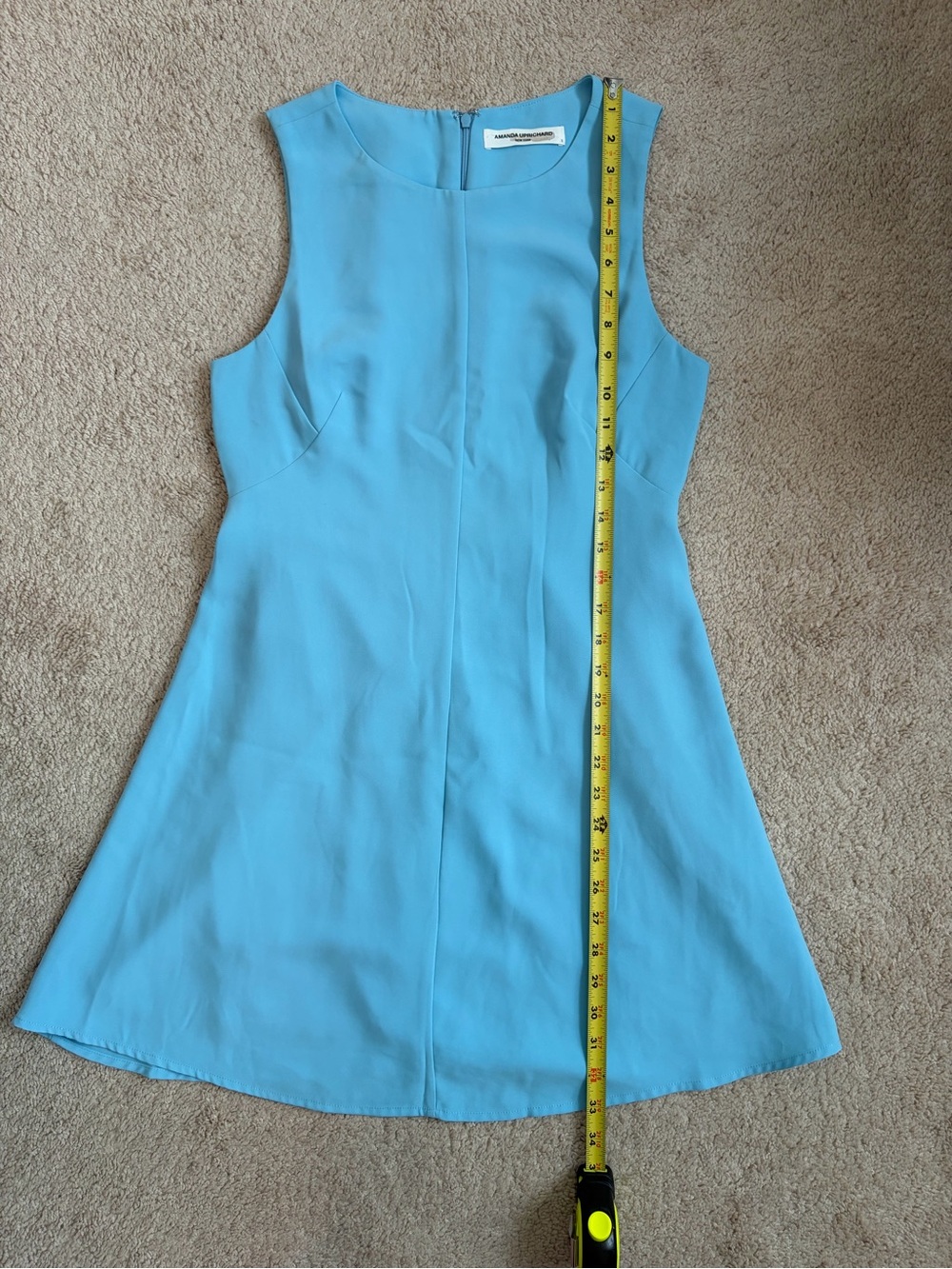Amanda Uprichard Diana Light Blue Shift Mini Dress Women's Size Small - Picture 9 of 10